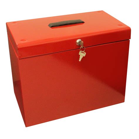 Red Metal File Box 